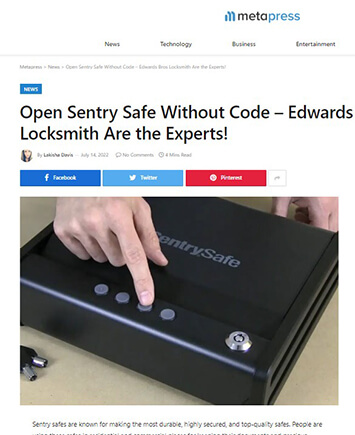 Open Sentry Safe Without Code – Edwards Bros Locksmith Are the Experts!