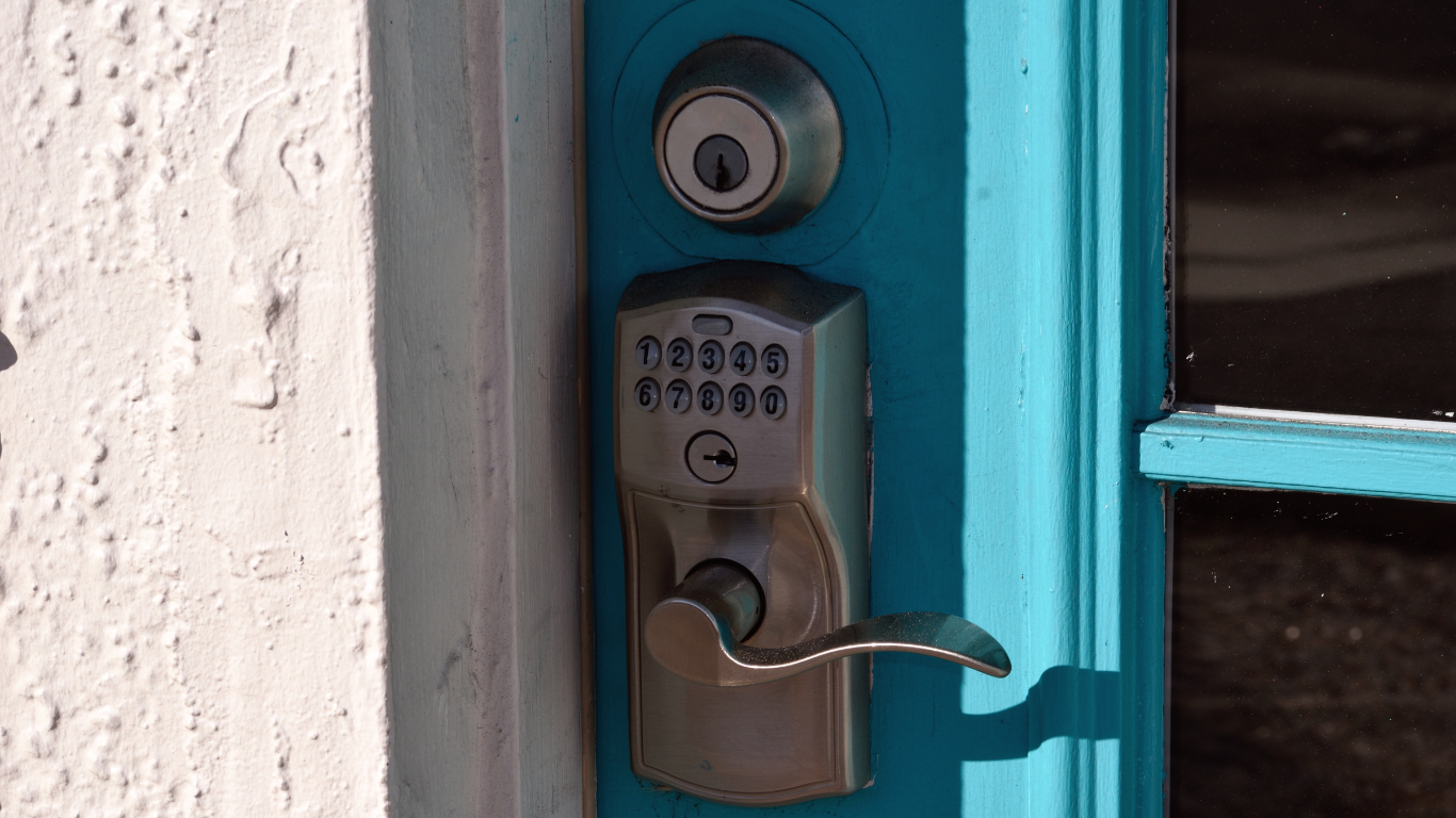 Keypad lock residential door